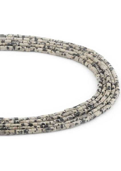 Dalmaçyalı Jasper Doğal Taş Silindir Kesim 2X2MM Dizi
