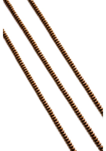 Hematit Doğal Taş Parlak Kahverengi Rondela Kesim 4X2MM Dizi