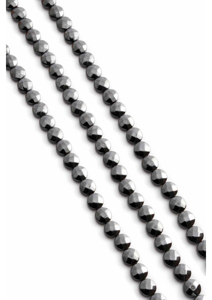 Hematit Doğal Taş Parlak Füme Yuvarlak Bombeli Faset Kesim 6mm Dizi fiyatları