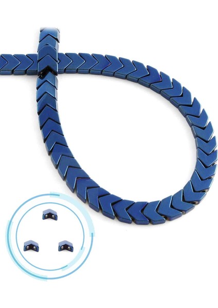 Hematit Doğal Taş Parlak Mavi 6X3MM Dizi