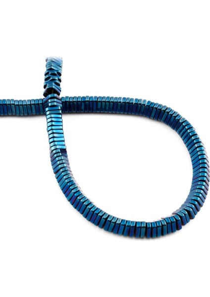 Hematit Doğal Taş Parlak Mavi 6X1MM Dizi