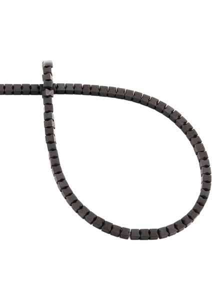 Hematit Doğal Taş Mat Siyah 3X3MM Dizi