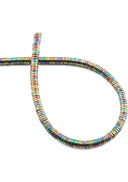 Hematit Doğal Taş Parlak Gökkuşağı 4X1MM Dizi