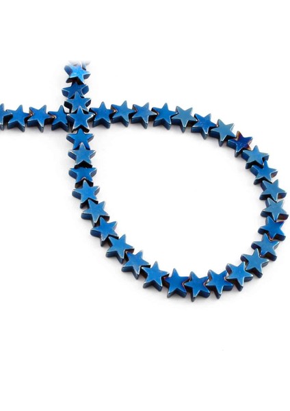 Hematit Doğal Taş Parlak Mavi 7mm Dizi