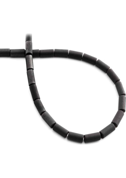 Hematit Doğal Taş Mat Siyah 4X8MM Dizi