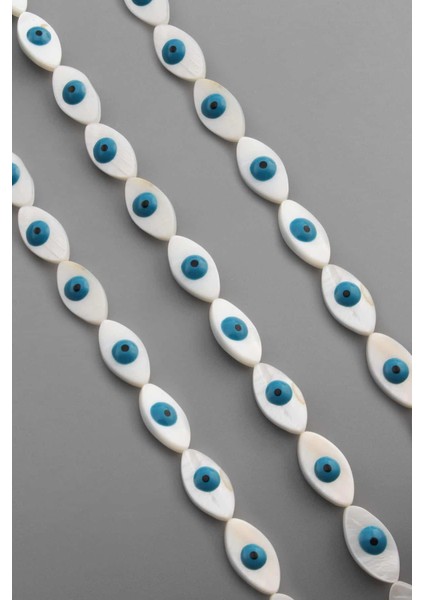 Sedef Doğal Taş Parlak Mavi Göz Kesim 9X18MM Dizi [ab+] fiyatları