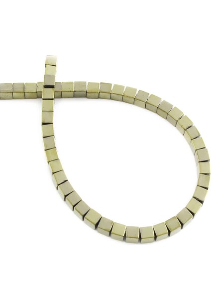 Hematit Doğal Taş Parlak Antik Sarı 3X3MM Dizi