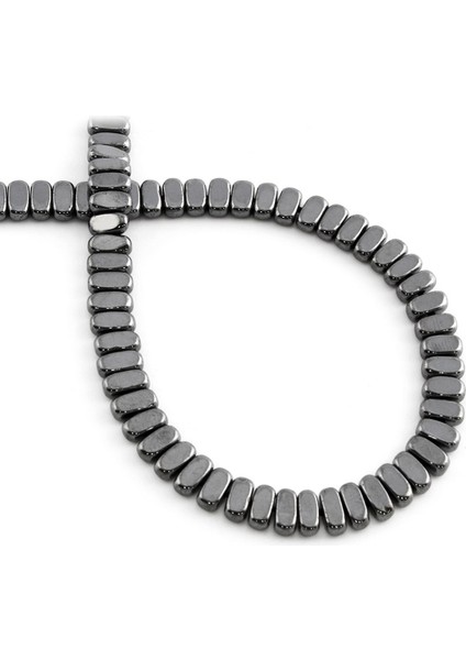 Hematit Doğal Taş Parlak Füme Rondela Kesim 3X5MM Dizi