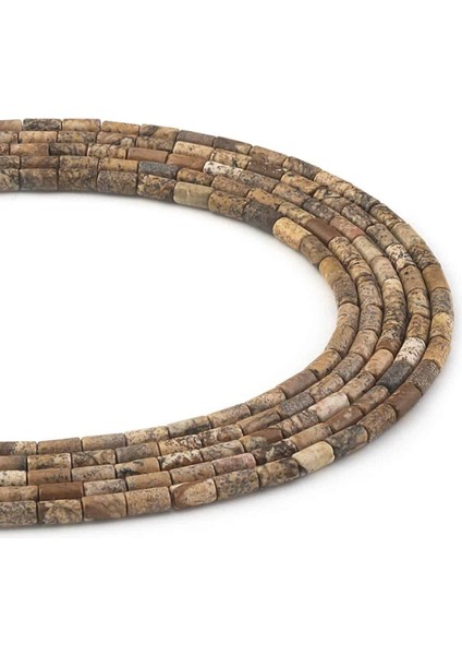 Jasper Doğal Taş Silindir Kesim 3X6MM Dizi
