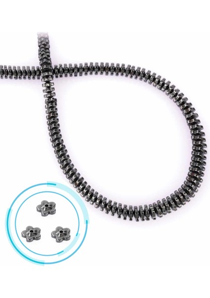Hematit Doğal Taş Füme Rondela Kesim 6X2MM Dizi