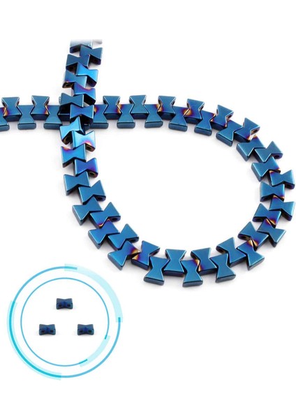 Hematit Doğal Taş Parlak Mavi 8X1MM Dizi