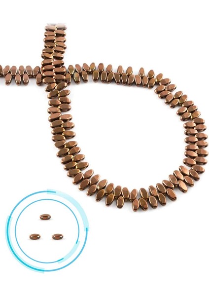Hematit Doğal Taş Parlak Kahverengi 5X2MM Dizi