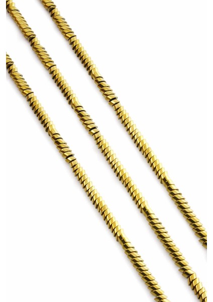 Hematit Doğal Taş Parlak Gold Rondela Kesim 4X2MM Dizi