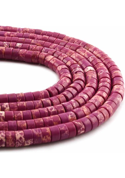 Varisit Doğal Taş Parlak Mor Dore Kesim 6X3MM Dizi