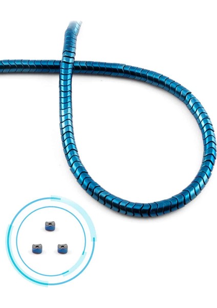 Hematit Doğal Taş Parlak Mavi 4X2MM Dizi