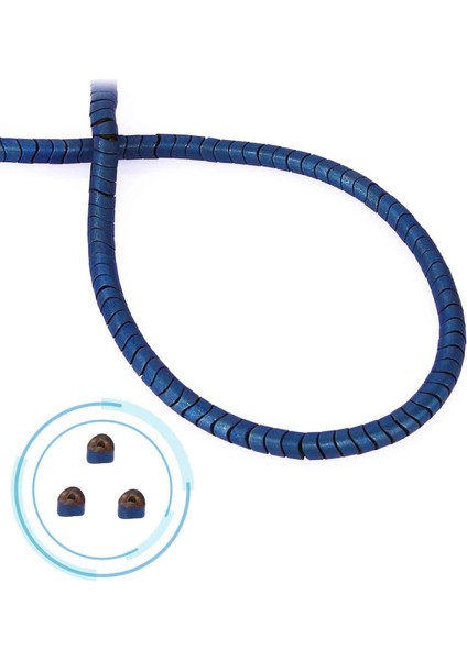 Hematit Doğal Taş Mat Mavi Rondela Kesim 4X2MM Dizi
