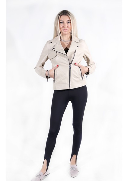 Deniz Model Kadın Siyah Hakiki Deri Ceket