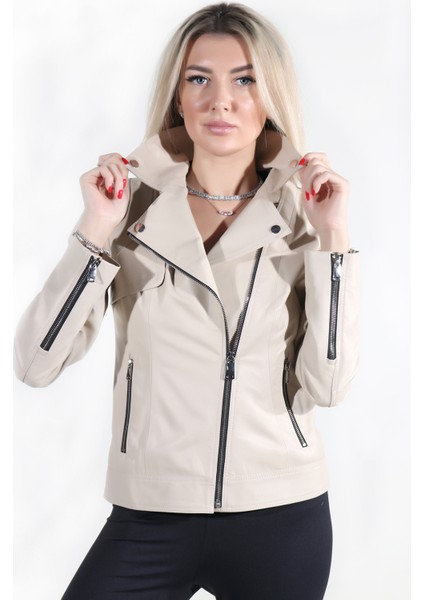 Deniz Model Kadın Siyah Hakiki Deri Ceket modelleri