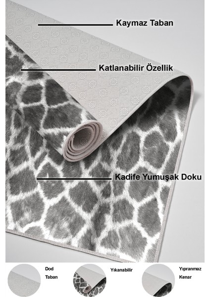 Dijital Mutfak Halısı Trend Keçe Kaymaz Taban Modern Cherry Gri indirimleri