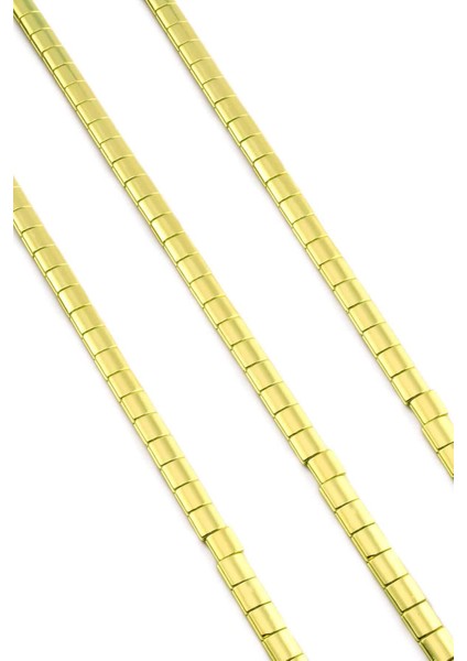 Hematit Doğal Taş Parlak Altın Sarı 5X5MM Dizi