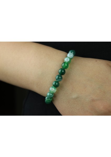 Yeşil Akik Taşı Doğal Taş Bileklik – 8 mm fiyatları