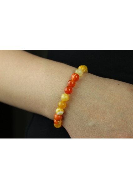 Turuncu Akik Doğal Taş Bileklik – 8 mm fiyatları