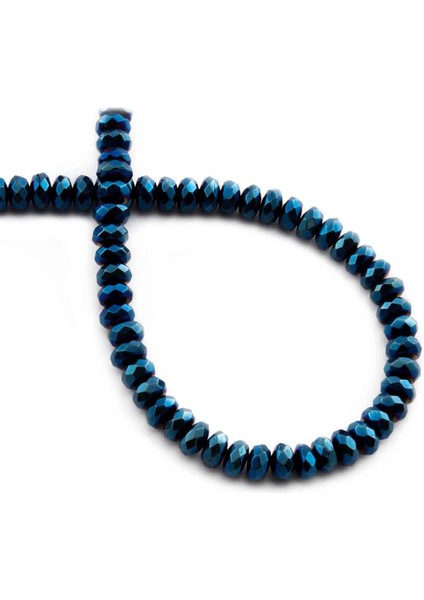 Hematit Doğal Taş Parlak Mavi Rondela Kesim 6X2MM Dizi