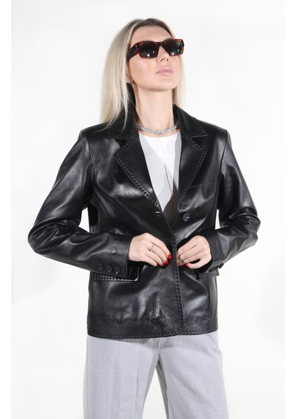 Tuana Model Kadın Siyah Hakiki Deri Ceket fırsatları