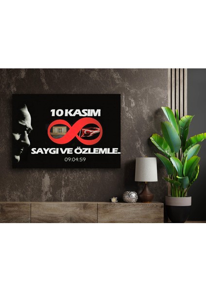 10 Kasım Özel Atatürk Kanvas Tablo, Dekoratif Okul Ofis Duvar Dekoru