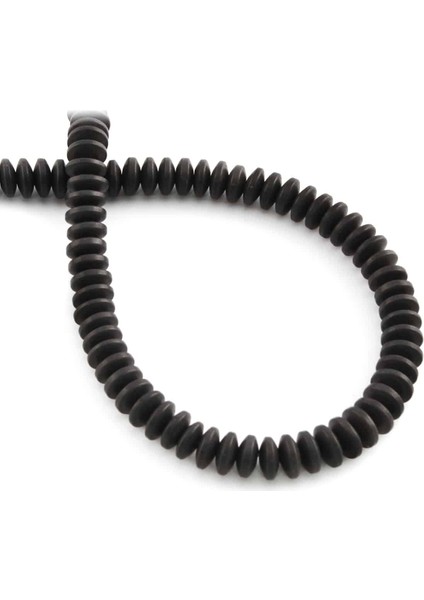 Hematit Doğal Taş Mat Siyah 6X2MM Dizi
