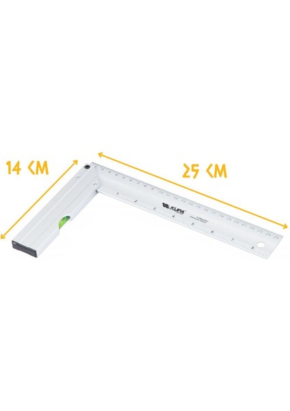 Kupa Su Terazili Alüminyum Gönye 250 Mm.