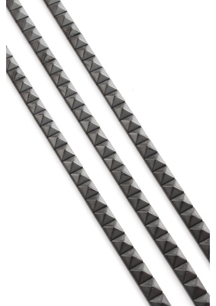 Hematit Doğal Taş Mat Gri Piramit Kare Kesim Çift Delikli 6X6MM Dizi fiyatları