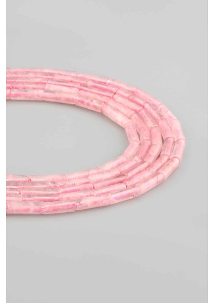 Pembe Kuvars Doğal Taş Parlak Silindir Kesim 4X13MM Dizi