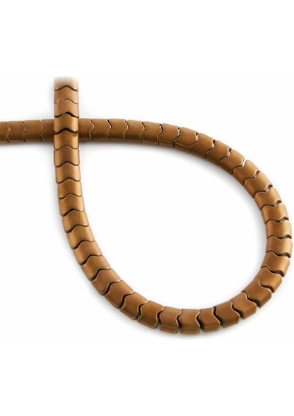 Hematit Doğal Taş Mat Kahverengi Yassı Balık Sırtı Kesim 6X4MM Dizi