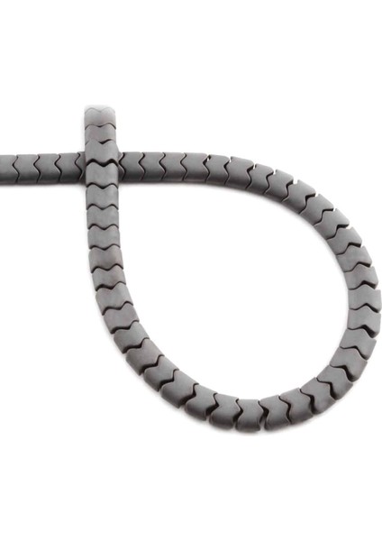 Hematit Doğal Taş Mat Gri Yassı Balık Sırtı Kesim 6X4MM Dizi