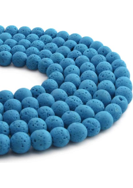 Lav Taşı Doğal Taş Mat Mavi Küre Kesim 8mm Dizi