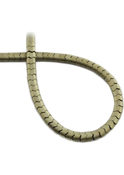 Hematit Doğal Taş Mat Antik Sarı Yassı Balık Sırtı Kesim 5X4MM Dizi