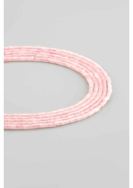 Pembe Kuvars Doğal Taş Silindir Kesim 2X4MM Dizi
