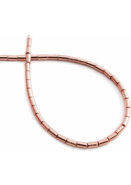 Hematit Doğal Taş Parlak Roz 2X4MM Dizi