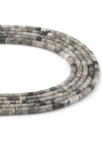 Jasper Doğal Taş Silindir Kesim 4X4MM Dizi