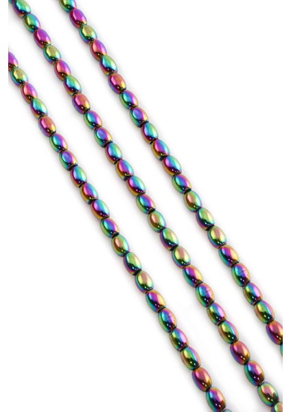 Hematit Doğal Taş Parlak Gökkuşağı Arpa Kesim 4X6MM Dizi fiyatları