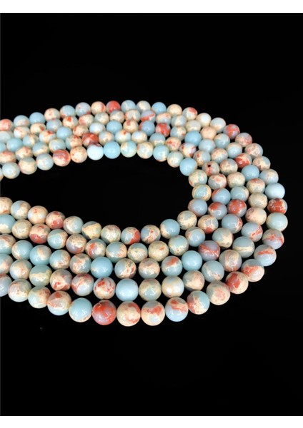 Agalmatolite Doğal Taş Parlak Açık Mavi Küre Kesim 6mm Dizi fiyatları