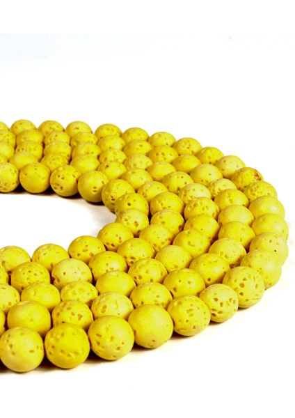 Lav Taşı Doğal Taş Mat Sarı Küre Kesim 8mm Dizi fiyatları