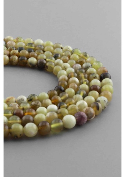 Opal Doğal Taş Parlak Sarı Küre Kesim 6mm Dizi