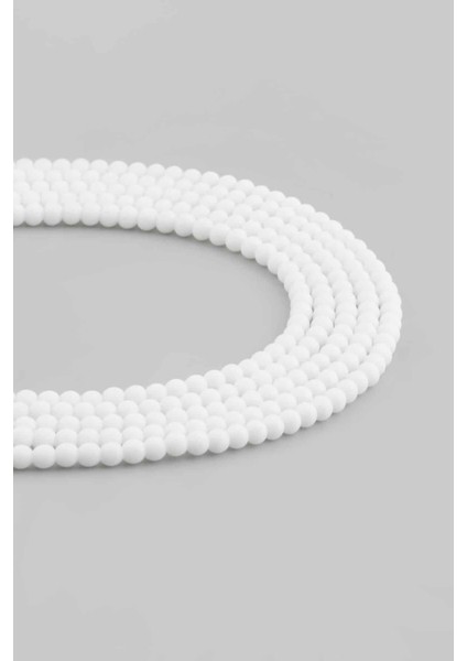 Cam Oniks Mat Beyaz Küre Kesim 4mm Dizi
