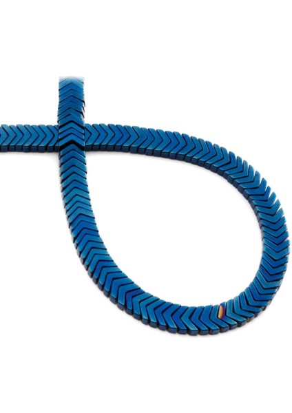 Hematit Doğal Taş Parlak Mavi Çavuş Kesim 7X1MM Dizi