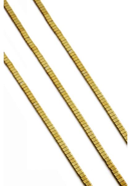 Hematit Doğal Taş Parlak Gold Çift Delikli 4X2MM Dizi fiyatları