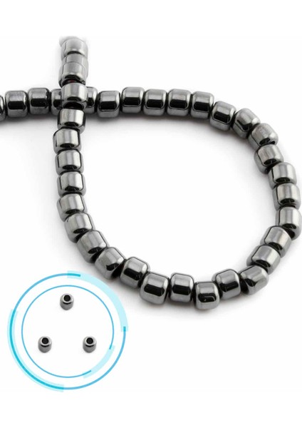 Hematit Doğal Taş Parlak Füme Rondela Kesim 6X5MM Dizi