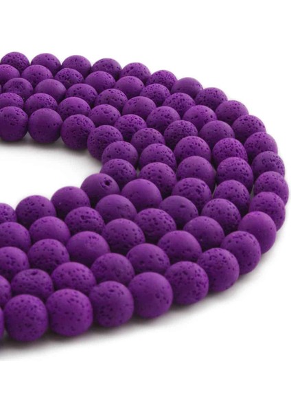 Lav Taşı Doğal Taş Mat Mor Küre Kesim 8mm Dizi