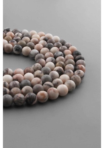 Jasper Doğal Taş Parlak Pembe Küre Kesim 8mm Dizi